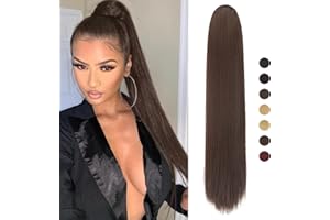 ‎SOFEIYAN Sofeiyan Pferdeschwanz Haarteil Haarverlängerung mit Kordelzug 70cm Langer Gerade Zopf Pferdeschwanz Natürlicher Weicher Haarverlängerung Synthetische Ponytail Extension für Frauen