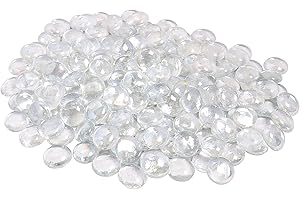 ARSUK Cailloux de Verre Pierres décoratives Perles pépites gemmes Carreaux de mosaïque pour Vases Artisanat Bols de Jardin réservoir de Poisson (70-80 Cailloux clairs)