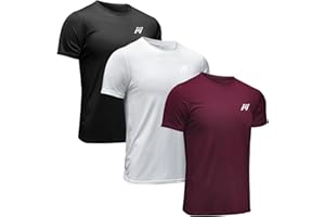 MEETWEE T-Shirt de Sport Homme, Baselayer Manches Courtes Maillot Running Tee Shirt Vetement de Fitness Gym Pack de 1/2/3 pièces