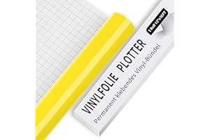 IModeur Vinilo permanente - 30,48 x 304,8 cm Vinilo adhesivo amarillo brillante, vinilo adhesivo permanente para silueta y camafeo, vinilo Cricut para tazas, vasos, ventanas y decoración del hogar