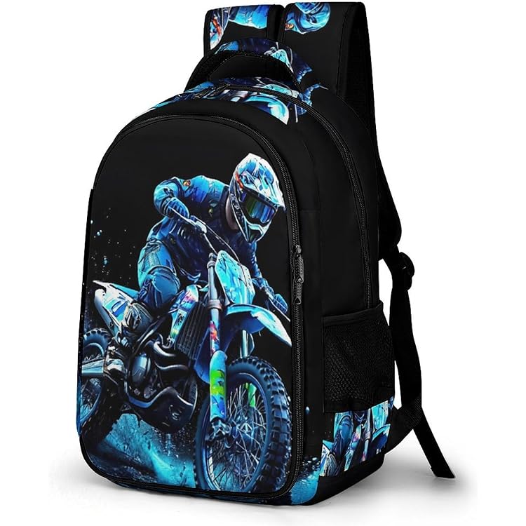 Backpack Moto Motocross Moto (29) Sac À Dos Loisir Pour Ordinateur Portable 14 Pouces Sac A Dos Femme Ou Homme Pour Scolaire Affaires Collège Voyage 29.4x20x40cm