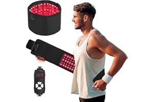 cabpay Red Light Belt - 660nm & 850nm Infrared Light for Legs, Back, Waist, Shoulders, Neck - Portable, Lightweight Wrap Device with Timer Settings for Women, Men(Black)