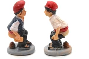 DORLINK 2 x hermanos Figura del belén oculto de 6.5cm. encuentra la figura navideña. el hombre que hace caca. estatuilla cagando. conjunto de escena de natividad, figuras, jesús. 3 reyes. modelos a escala
