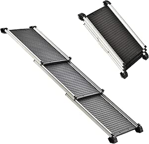 Pawhut Hunderampe Haustierrampe Hundetreppe Klappbar Alu Pp Schwarz 159 X 42 X 11 5 Cm Amazon De Haustier