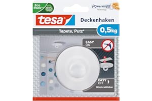 TESA UK Tesa Ceiling Hook for Wallpaper and Plaster Holds up to 500 Grams, 77781-00000-00