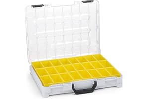 WFIX Caja clasificadora transparente con mango plegable | Bosch Sortimo T-BOXX gris incluye caja interior B3 gris | caja clasificadora tornillos pequeños | ideal para guardar tornillos