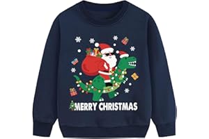 Little Hand Toddler Boy Christmas Sweatshirt Dinosaur Santa Claus Cotton Jumper Kid Casual Shirt Xmas Top Age 1-7 Years