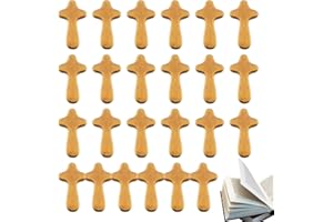 ONLYNERY Motivationsgeschenke Handschmeichler, 24 Stück Handkreuz Und Handschmeichler, Handkreuz, Kleines Holzkreuz Zum Beten, Auch Als Sterbekreuz, Handgefertigt, Um In Ihre Hand Zu Passen, Schöne Maserung