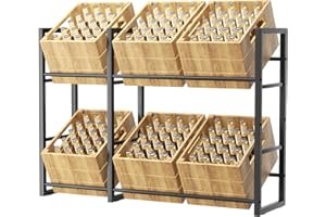 jockcaras Getränkekistenregal 6 Kisten Getränkeregal - Metall Getränkekistenhalter Kistenregal - Schwarz Bierkistenregal Getränkekistenständer Kistenregal Getränkeregal Für Wohnzimmer Weinkeller.