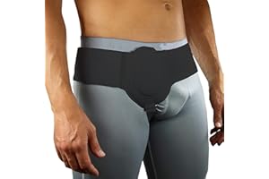 YZBBSH Cintura Inguinale per Ernia,Cinto Ernia Inguinale Uomo Regolabile Lato Sinistro O Destro Supporto,Protezione per Ernia Inguinale Cintura,con Cuscinetto Di Compressione Rimovibile ,One Size,Black