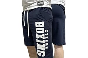 XTREME BOXING - Pantaloncini Uomo, Sportivi Corti in Cotone Ideali per Boxe, Calcio, Running, Tennis e Palestra, Tempo Libero Sportivi, Bermuda in Cotone, Leggeri