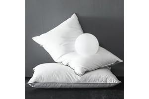 KUSNUG Cuscino in Piuma D'oca 50x75 set di 2, Imbottitura in Piume e Piumino di Alta Qualità, Tessuto 100% Cotone Biologico, Cuscini Ergonomici a 3 Camere per Hotel, Guanciale Letto Matrimoniale