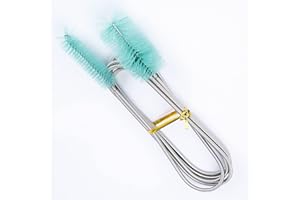 ISIYINER Pennelli Filtro Acquario Flessibile Doppia estremità Pennello di Pulizia Acquario Scovolino Tubi Spazzola Lunga Acciaio per Acquario o Cucina di Casa 155cm