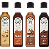 By T&uuml;fek&ccedil;i Gourmet Serias Sugar-Free 0 Calories 0 Sugar Flavored Coffee Cake Dessert and Cocktail Syrup (4 X 60 ml, 4 Best Selling De
