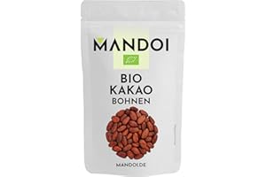 ‎MANDOI Mandoi Bio Kakaobohnen roh, 1 KG aus ökologischem Anbau, besonders hochwertige Kakao Bohnen aus Kooperative, cocoa beans whole