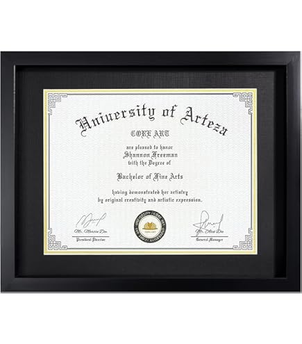 White 8.5 X 11 Frame Display 8.5 By 11 Document Certificate Diploma Wall And Tabletop - 1 Pack