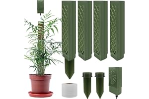 FAELNK Pali di Muschio di Plastica Sfagno per Palo Moss Pole Muschio Bastoncini per Pianteimpilabili in Plastica con Piante Supporto per l'irrigazione Fascette (Verde scuro)