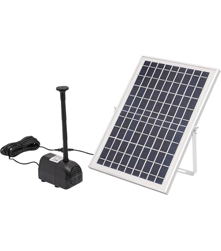 Bomba Solar De Agua 50W 12V - Con Panel Solar, Caudal 800 L/h, Altura 5m, Para Estanque, Piscina, Jardín