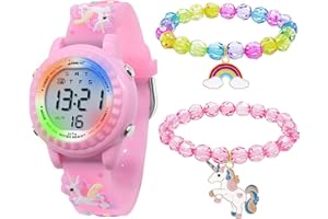 HMJIA 3D Cartoon Design zegarek na rękę dla dzieci, chłopców i dziewczynek, wodoszczelny zegarek dziecięcy z budzikiem, datownikiem, stoperem LED