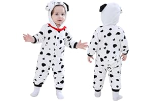 Doladola Babyspielanzug Tier Dalmatiner Onesies Spielanzug Schlafanzug Flanell Frühling Strampler Pyjama Bekleidung Karikatur Tier Jumpsuit für Baby mädchen und Junge