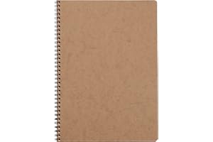 Clairefontaine 78145C collezione Age Bag Quaderno a spirale tabacco - A4 21x29,7 cm - 100 pagine a righe con margini - Carta Bianca 90 g - Copertina in carta Lustrée a grana grossa effetto cuoio