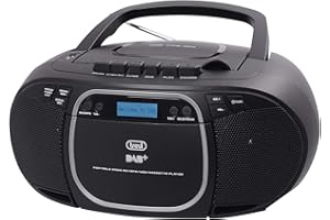 Trevi CMP 576 DAB Stereo Portatile DAB FM, Boombox con Lettore CD e Musicassette, Stazioni Memorizzabili in DAB e FM, Ingressi USB, AUX-IN e Presa Cuffia