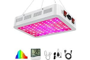 NAILGIRLS Lampada a LED a spettro completo, 1000 W, lampada a LED a spettro completo, con doppio interruttore Veg/Bloom, luce UV per piante da interno, spettro completo a LED con funzione Daisy Chain