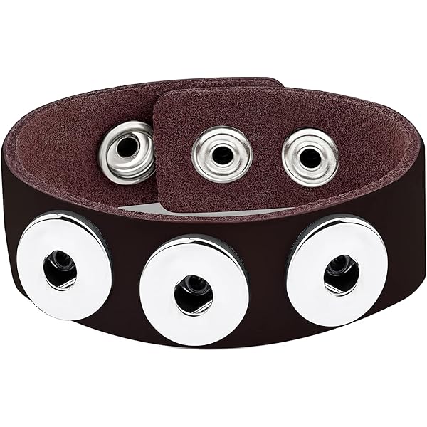 Soleebee Click Button Lederarmband - Retro PU Leder Armband Mit Metallverschluss