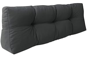 HERLAG Paletten Rückenkissen Basic (keilförmig, Farbe graphit, UV beständig, pflegeleicht, Maße 120x40 cm) P207021-2179