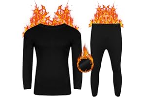 FIANA FASHIONS Unisex Kids Winter Thermal Base Layer Set, Long Sleeve Top & Bottoms Warm Underwear Long Johns for Children Boys Girls Ideal for Daily Wear