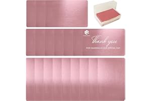 FONLAND Carte de Visite en Métal Blancs 100Pcs, Alliage d'Aluminium Gravée au Laser Vierge Cartes, Impressionnante Carte de Visite Vierge Gravée pour Bureau Cartes Cadeaux DIY, Rose