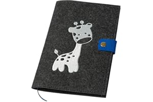 luxdag U-Heft Hülle mit Druckknopf aus Filz (Farbe & Stickerei wählbar) - Hülle für Kinderuntersuchungsheft & Impfpass - Organizer - Geschenk für werdende Mütter & Baby