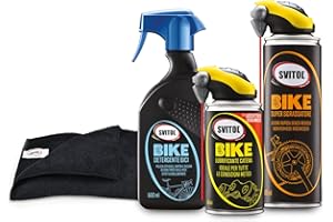SVITOL Kit Manutenzione Bici, Speciale Giro d'Italia, Detergente, Lubrificante, Sgrassatore e Panno in Microfibra