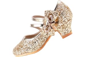 EIGHT KM Princess Mary Jane Dress Up Shoes - Girls' Party Pumps for Flower Girl Wedding With Sparkly Design