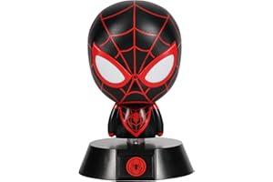 PALADONE Miles Morales Lampe Icône 3D BDP | Marvel Spiderman | Lampe de nuit ou de bureau sous licence officielle | Cadeau parfait pour les fans de super-héros et de bandes dessinées | Alimenté par 2 piles AAA