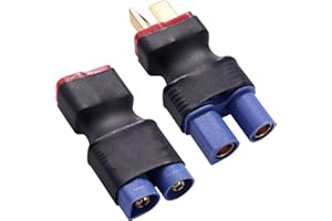 Lyeteung 2 Pezzi Deans T Plug a EC3 Adattatore, EC3 Femmina / Maschio a T Femmina / Maschio Connettori, per Batteria RC LiPo