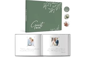 WeddingGiftsWedding Wedding Guest Book for Wedding Reception- Elegant Polaroid Guestbook for Baby Shower,Birthday and Special Events,Guest Sign-in Book(Sage Green)
