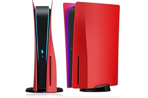 ElitePlay Cover di ricambio per piastra frontale PS5, colore rosso, per Playstation 5 Disc Edition