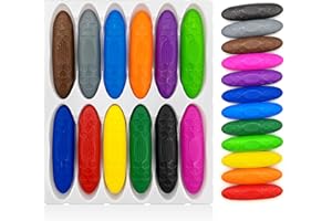 Gemtte Crayon Bebe 12 Mois, 12 Couleurs Mes Premiers Crayons Enfants de Cire Cacahuète pour Tout Petits à Partir de 1 An, Non Toxique, Facile à Tenir, Lavable, En Forme de Cœur