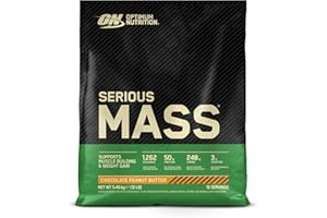 Optimum Nutrition Serious Mass Gainer Proteico, Gusto Cioccolato e Burro d'Arachidi, 5.45kg, 16 Porzioni