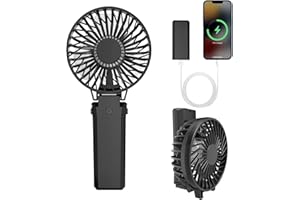 HandFan 5200 mAh mini przenośny wentylator USB do czyszczenia, akumulator mobilny, 5 prędkości, składany mały wentylator biurkowy do namiotu kempingowego