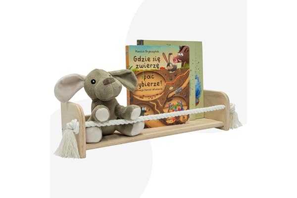 MAMOI® Bokhylla för barn, boklåda för barnrum, bokhylla, bokhylla, vägghylla, barnhylla, barnbokhylla, bokhylla, bokbänk av trä, barnmöbler för litet barn Montessori