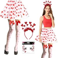Cupid Amor Kostüm Set Damen – Mit Tüllrock, Herz-Haarreif, Sonnenbrille & Ohrringen Für Valentinstag & Karneval
