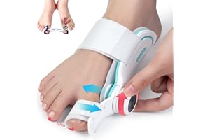 Tech Love Hallux Valgus Korrektur Fixierplatte Upgrade Ballen Zehen Korrektor mit 3 Verschiedenen Befestigungswinkeln Hallux Valgus Schiene für Zehen Tag und Nacht Unisex
