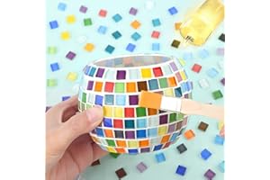 Aubess Zestaw świeczników do mozaiki szklanej, zestaw do majsterkowania dla dzieci i dorosłych, zestaw do majsterkowania, odpowiedni do zastosowania jako prezent urodzinowy, prezent bożonarodzeniowy