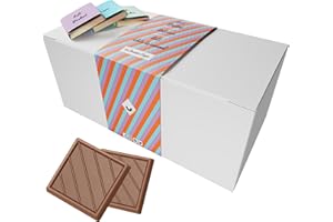CHOCOLAT DE MARIAGE Coffret de Chocolats - Boîte de 70 Carrés de Chocolat Individuels au Lait, Praliné, Eclats de Caramel à Déguster ou Offrir - 100% Pur Beurre de Cacao - Fabriqué en France - 350 Gr