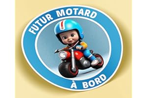 SC ® - Sticker/Autocollant - Futur Motard à bord - Bébé à bord (Garçon) - Fabrication Française