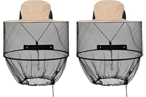 POPAPIE 2 Pcs Chapeau à Moustiquaire,Chàpeau d'apiculteur avec Voile,Chapeaux pour Apiculteurs d'abeilles,Chapêau de Soleil pour Apiculture pour de Jardinage en Extérieur Jungle pêche Pliable