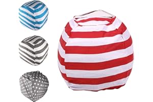 ESPORTIC Sacco Portaoggetti Bambini,Borsa Portaoggetti per Giocattoli Peluche,Tela Grande Pouf Sacco per Animali Peluche|Alta Capacità 24Pollici|Risparmiare Spazio|per Giocattoli Vestiti Necessità Quotidiane