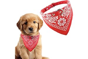 Western Era Stylish Dog Collar Scarf Adjustable, Comfortable Pet Accessory for Puppy, Kitten, Trendy Bandana, Soft Fabric, Perfect, Special Occasions, Washable, Small Breed (Red)